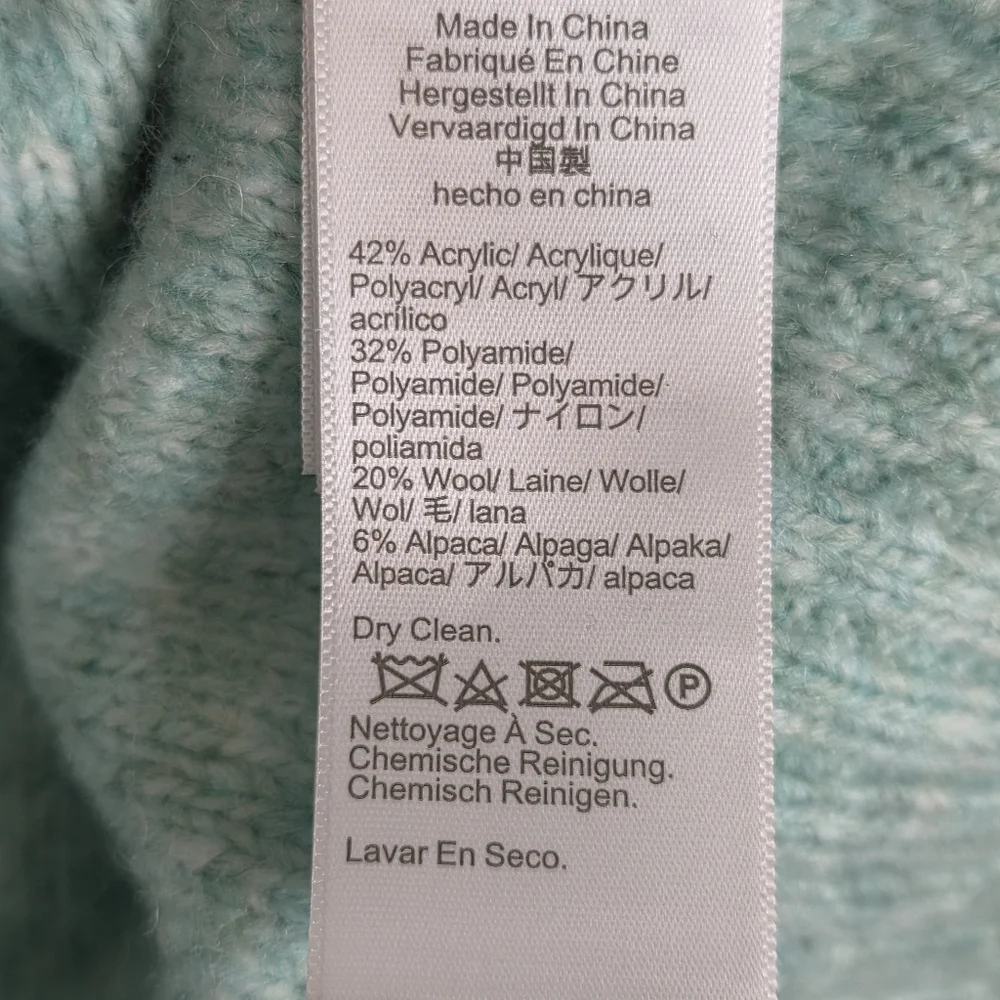 J.Crew Wintergreen Honeycomb Wool Alpaca Blend Balloon-sleeve Sweater Size XS